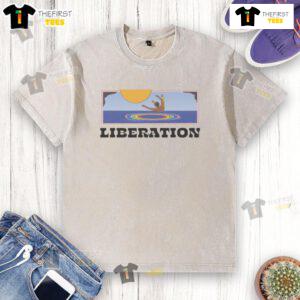 Premium washed t-shirt featuring 'What Happened The Day After Liberation' graphic design, perfect for casual wear.