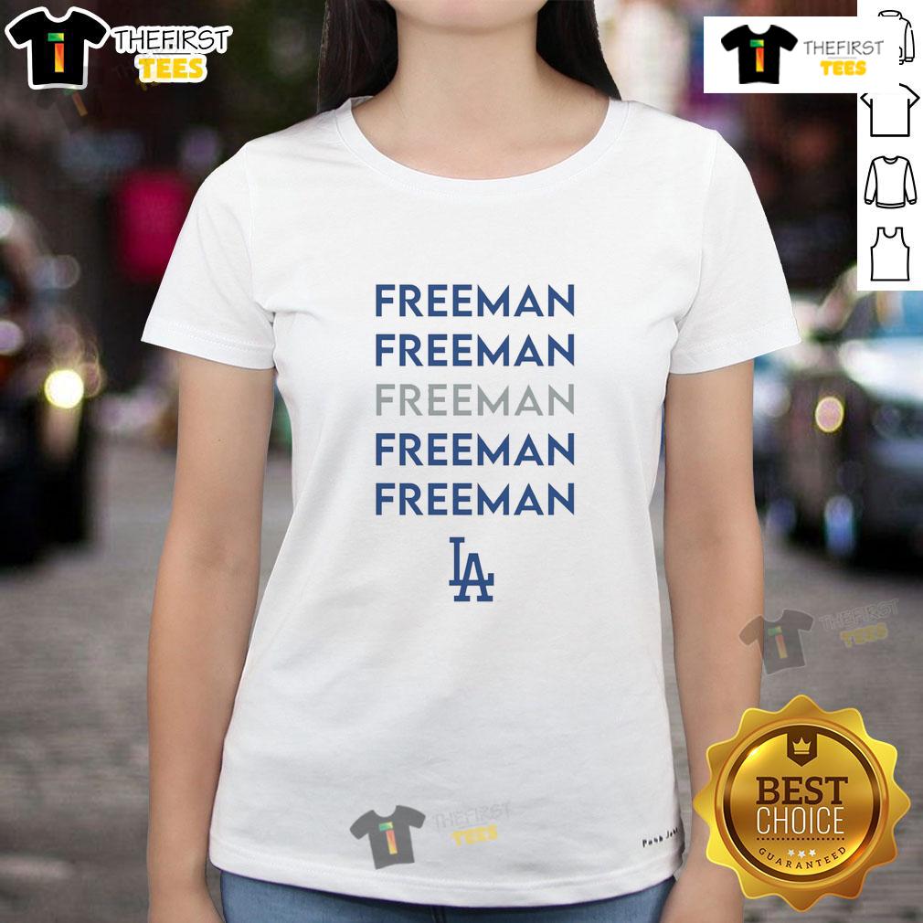 Pretty Freddie Freeman Los Angeles Dodgers repeat ladies tee featuring vibrant graphics and stylish design for fans.