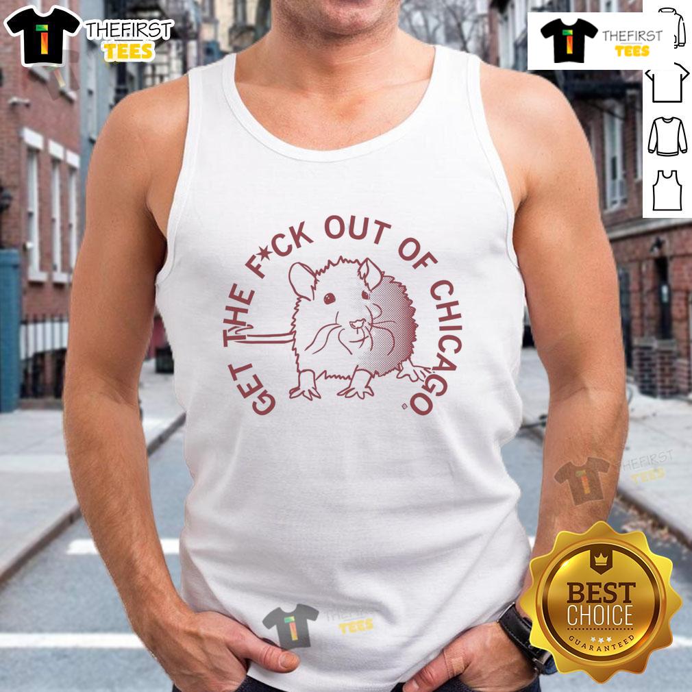 Pretty Get The F Out Of Chicago tank top design featuring bold text and a stylish cut, perfect for casual wear.