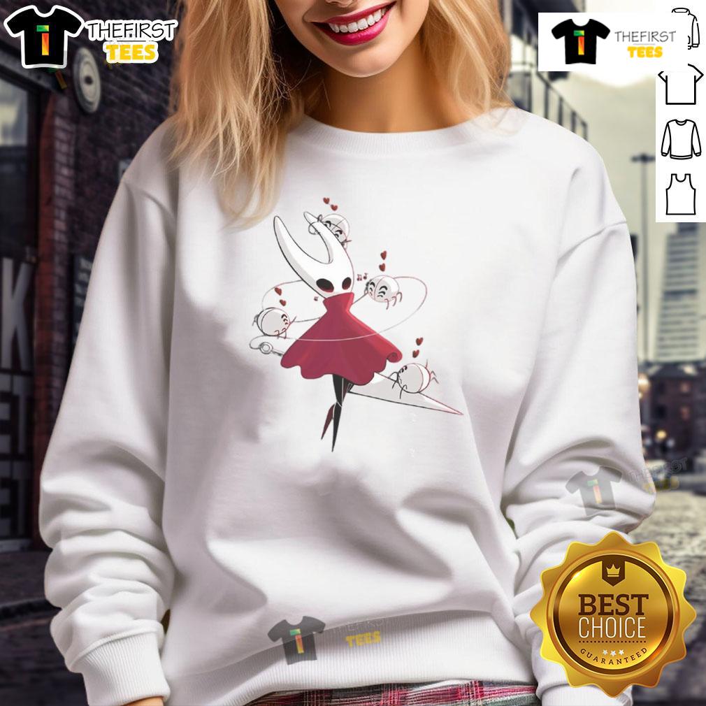 Stylish Pretty Hollow Knight Hornet sweatshirt featuring vibrant artwork of Hornet from the popular game.