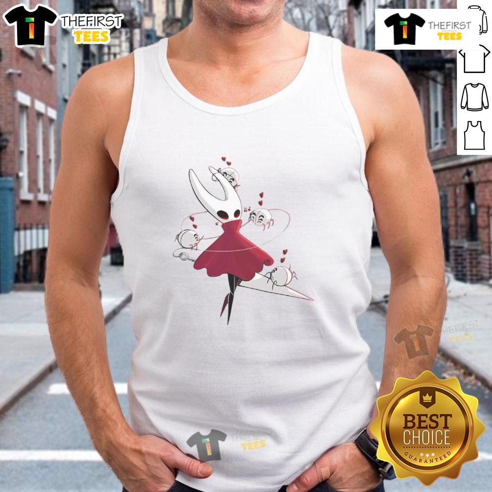Pretty Hollow Knight Hornet tank top featuring vibrant artwork of Hornet from the popular video game.