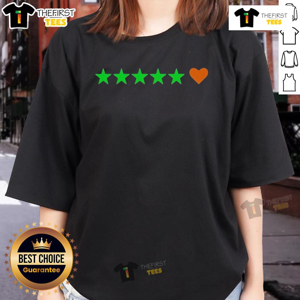 Pretty Letterboxd Stars Heart Ladies Tee featuring a stylish design with stars and a heart, perfect for movie lovers.