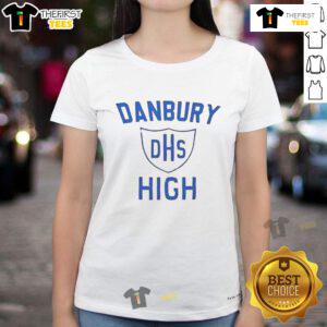 Alt Text: Pretty Paul Danbury High School logo on a stylish ladies tee, perfect for school spirit and casual wear.
