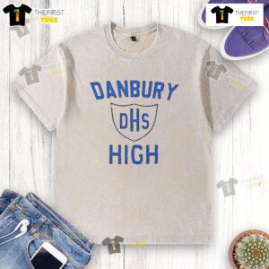 Pretty Paul Danbury High School logo on a washed t-shirt, perfect for school spirit and casual wear.