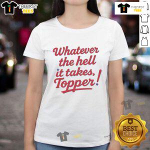 Pretty Philadelphia Phillies Baseball 'Whatever It Takes' Topper Ladies Tee featuring vibrant team colors and stylish design.