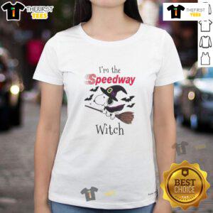 Pretty Speedway X Snoopy I'm The Witch Halloween Ladies Tee featuring a fun graphic design perfect for spooky season.
