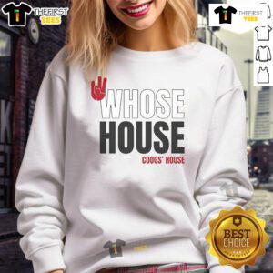 Coogs House sweatshirt featuring a stylish hand sign design, perfect for fans of Pretty Whose House.