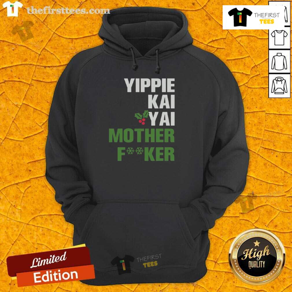 Alt Text: Front and back view of the Pretty Yippie Kai Yay hoodie featuring vibrant prints and a stylish design.