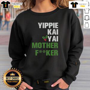 Alt Text: Front and back view of the Pretty Yippie Kai Yay printed sweatshirt, showcasing its vibrant design and cozy fit.