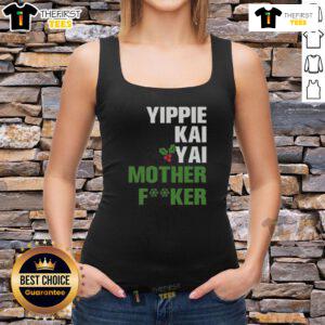 Front and back view of the Pretty Yippie Kai Yay tank top, featuring vibrant prints and a stylish design for casual wear.