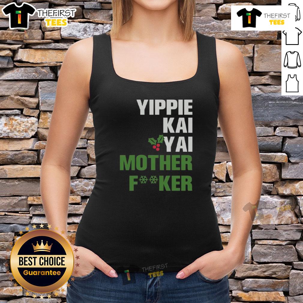 Front and back view of the Pretty Yippie Kai Yay tank top, featuring vibrant prints and a stylish design for casual wear.