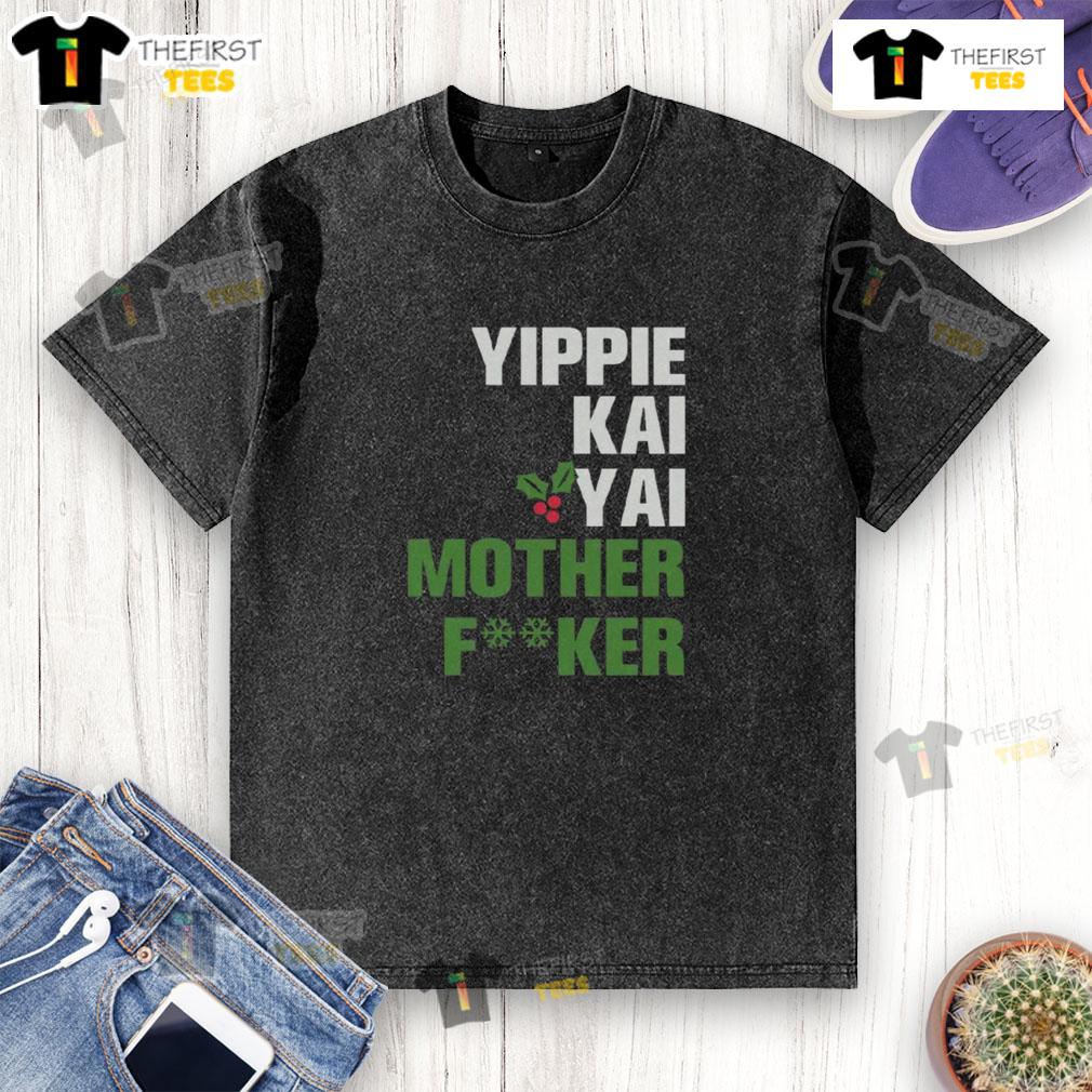 Front and back view of Pretty Yippie Kai Yay printed washed t-shirt in vibrant colors, showcasing trendy design.