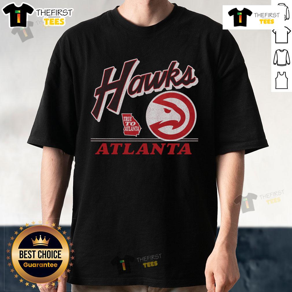 Vintage Atlanta Hawks Fly By T-Shirt showcasing classic team graphics and retro design, perfect for fans and collectors.