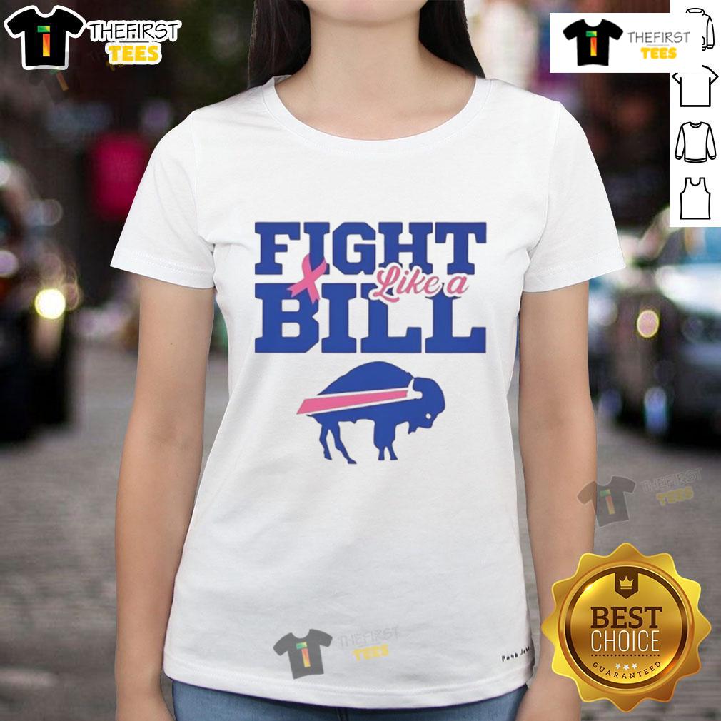 Top Buffalo Bills NFL Fight Like A Bills Pink Ribbon Ladies Tee featuring a stylish design for female fans.