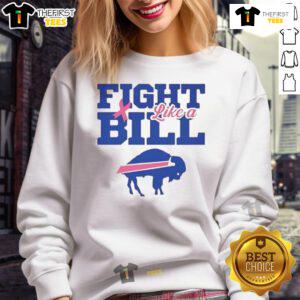 Top Buffalo Bills NFL Fight Like A Bills pink ribbon sweatshirt for fans supporting breast cancer awareness.