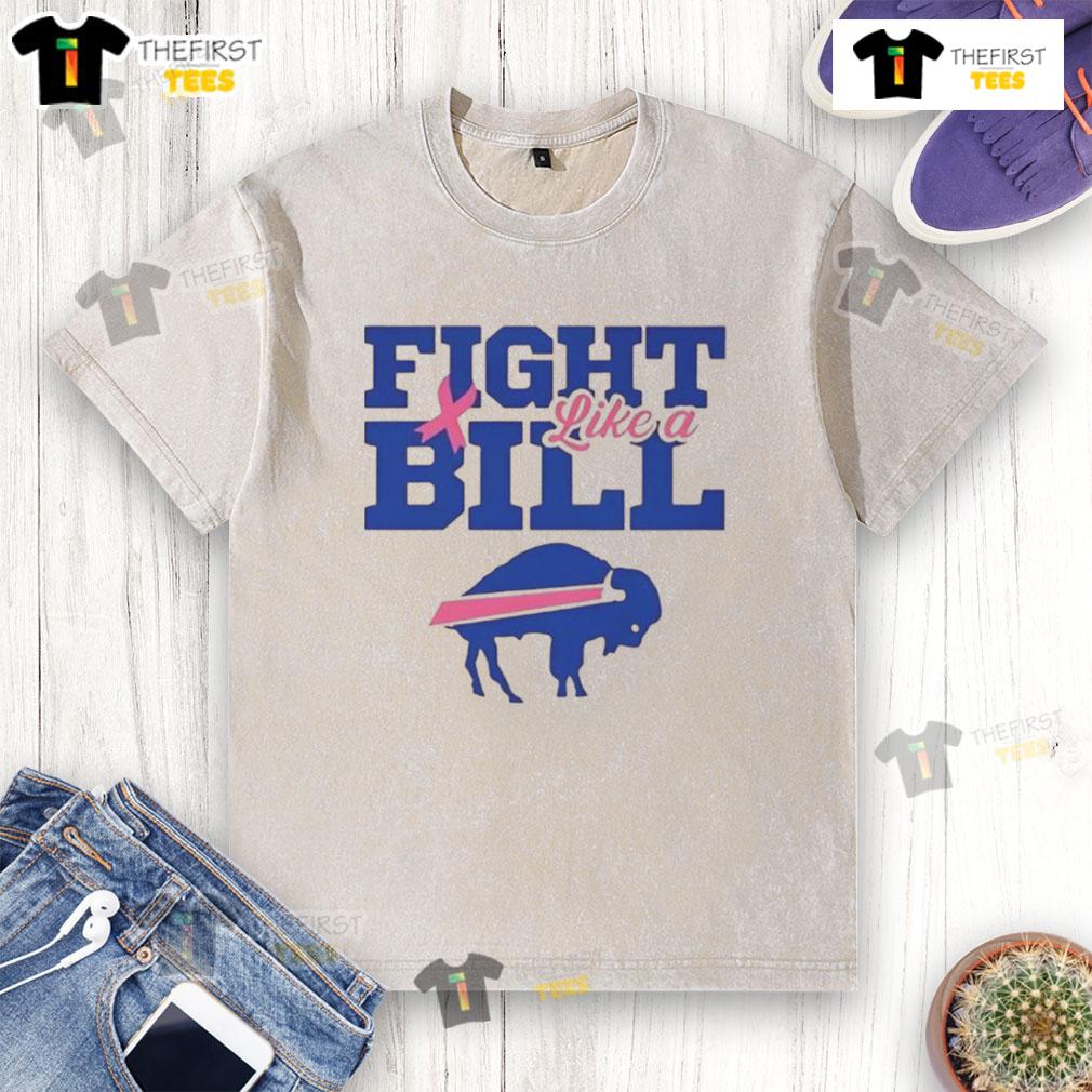 Top Buffalo Bills NFL Fight Like A Bills pink ribbon washed t-shirt showcasing team spirit and support for breast cancer awareness.
