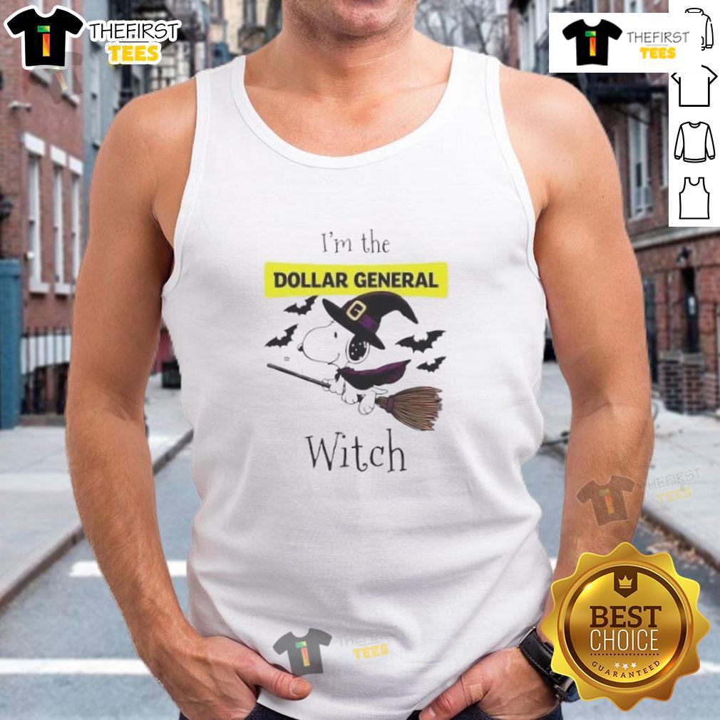 Top Dollar General X Snoopy I'm The Witch Halloween Tank Top featuring a playful design perfect for festive celebrations.
