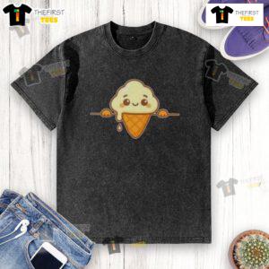 Alt Text: Top Foodism Therapy washed t-shirt featuring a playful design to make your problems melt away.