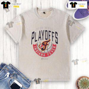 Top Indiana Fever 2025 WNBA Playoffs Now You Know washed t-shirt featuring vibrant team colors and logo.