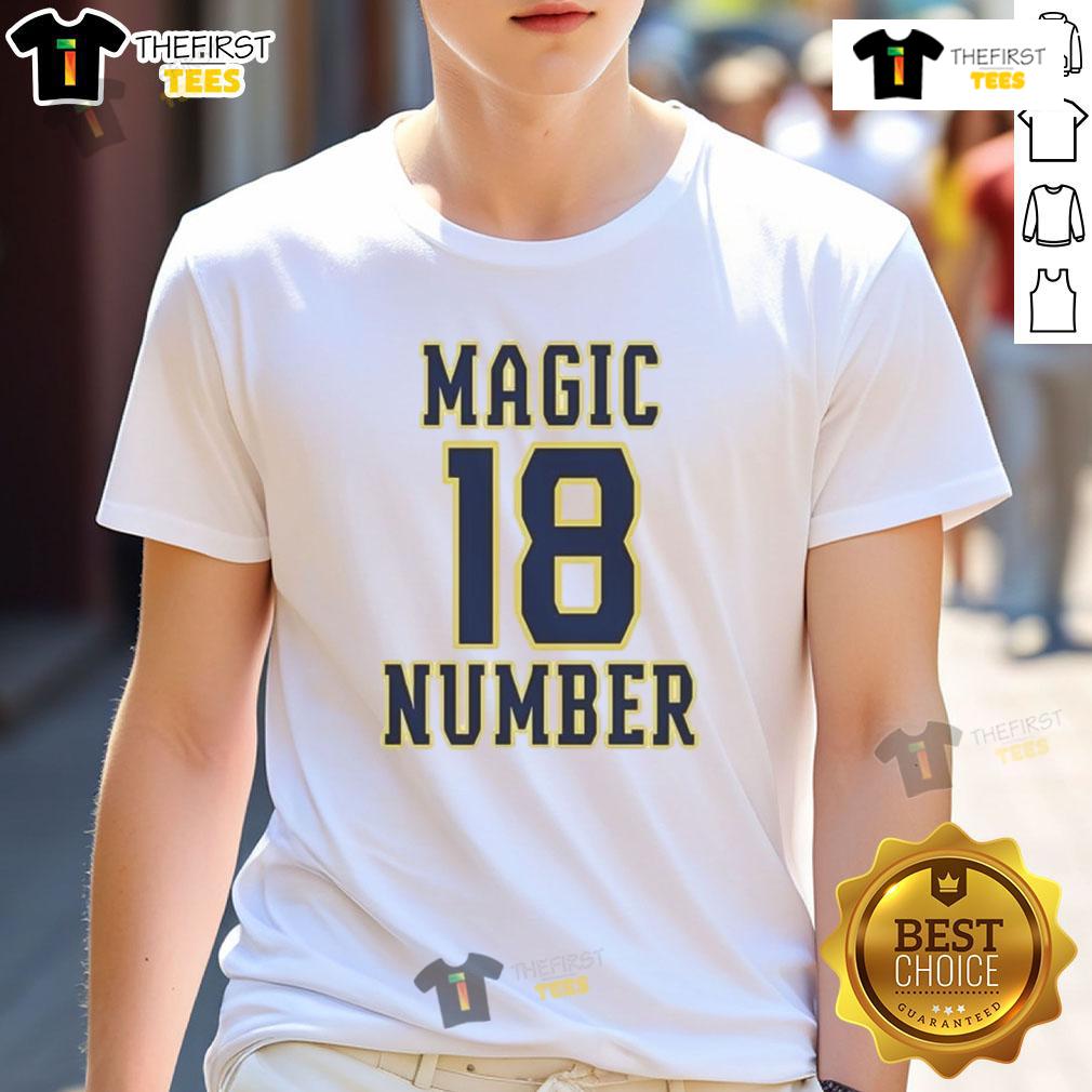 Top Milwaukee Brewers MLB Magic Number 18 T-Shirt featuring bold graphics and team colors, perfect for fans.