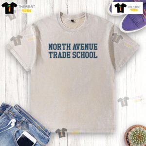 Top North Avenue Trade School washed t-shirt featuring a comfortable fit and stylish design for students and alumni.