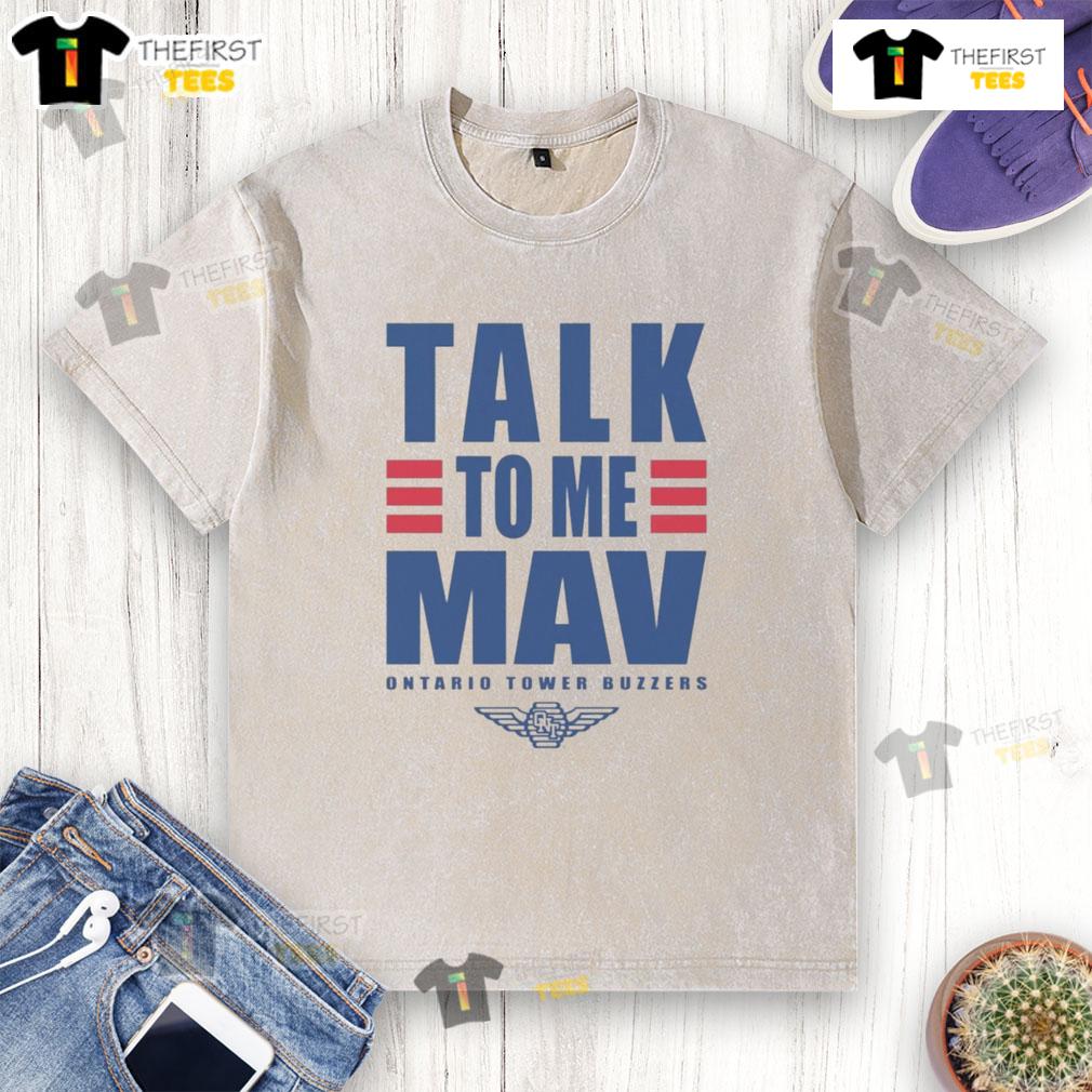 Top Ontario Tower Buzzers Talk To Me Mav washed t-shirt featuring vibrant graphics and a casual design for streetwear style.
