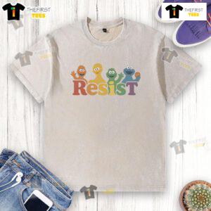 Top Public Broadcasting Protest PBS Resist washed t-shirt showcasing a bold design advocating for public media support.