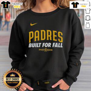 Top San Diego Padres Built for Fall 2025 MLB postseason sweatshirt featuring team logo and vibrant colors.