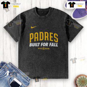 Alt Text: Top San Diego Padres Built for Fall 2025 MLB Postseason washed t-shirt showcasing team pride and stylish design.