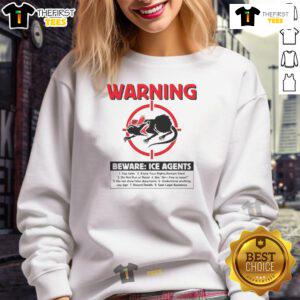 Top Warning Beware ICE Rats Sweatshirt featuring bold graphics, perfect for winter wear and making a statement.