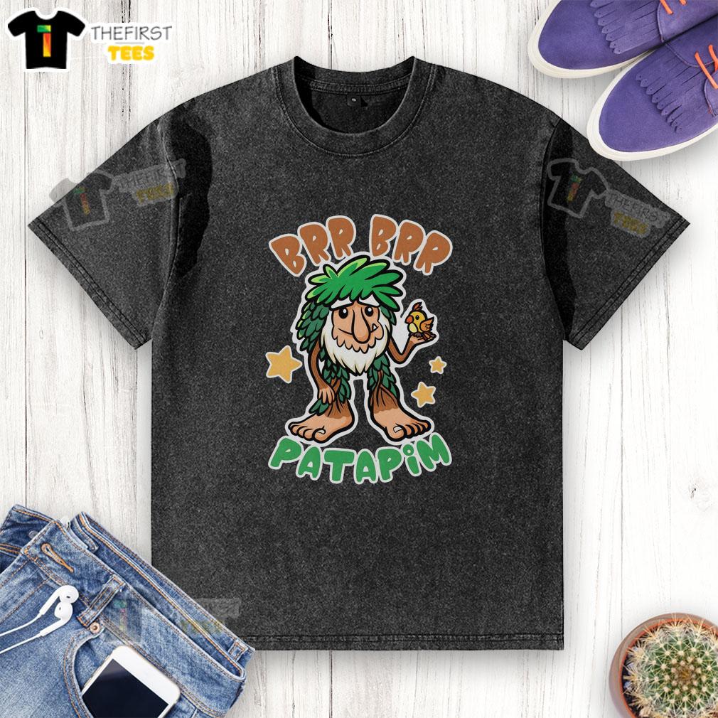 Funny Brainrot Brr Brr Patapim washed t-shirt featuring a quirky graphic design, perfect for casual wear and humor lovers.