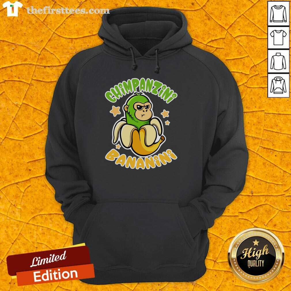 Funny Brainrot Chimpanzini Bananini Hoodie on display, featuring a whimsical chimpanzee design with vibrant colors.
