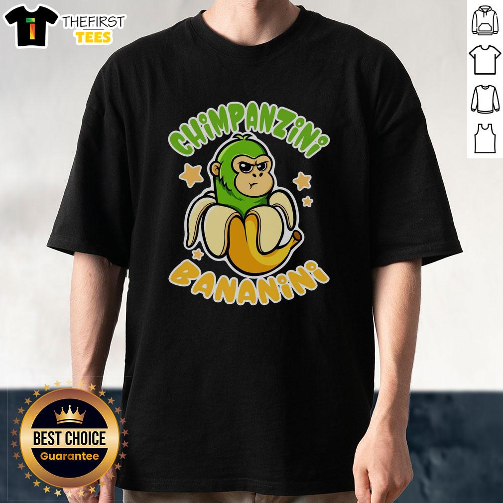 Alt Text: Funny Brainrot Chimpanzini Bananini T-Shirt featuring a cartoon chimp with bananas, perfect for quirky fashion lovers.
