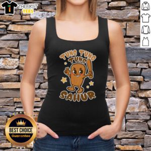 Funny Brainrot Tung Tung Tung Sahur tank top featuring a humorous design, perfect for festive gatherings and casual wear.