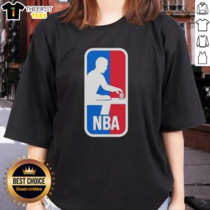 Funny NBA logo parody ladies tee featuring a humorous twist on the classic basketball design for fans and fashion lovers.
