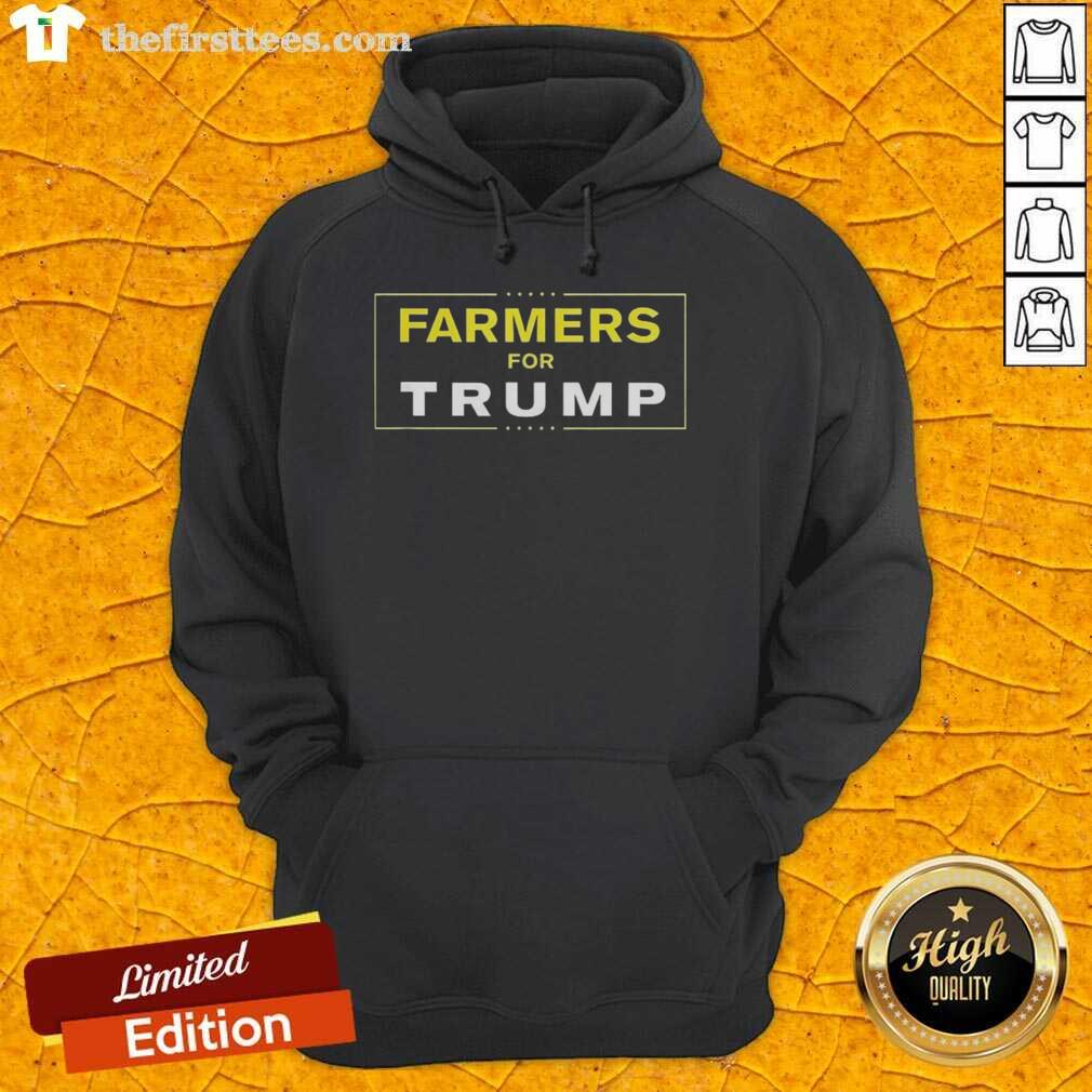 Alt Text: Good Farmers for Trump hoodie featuring bold text, promoting agricultural support for Trump's policies.