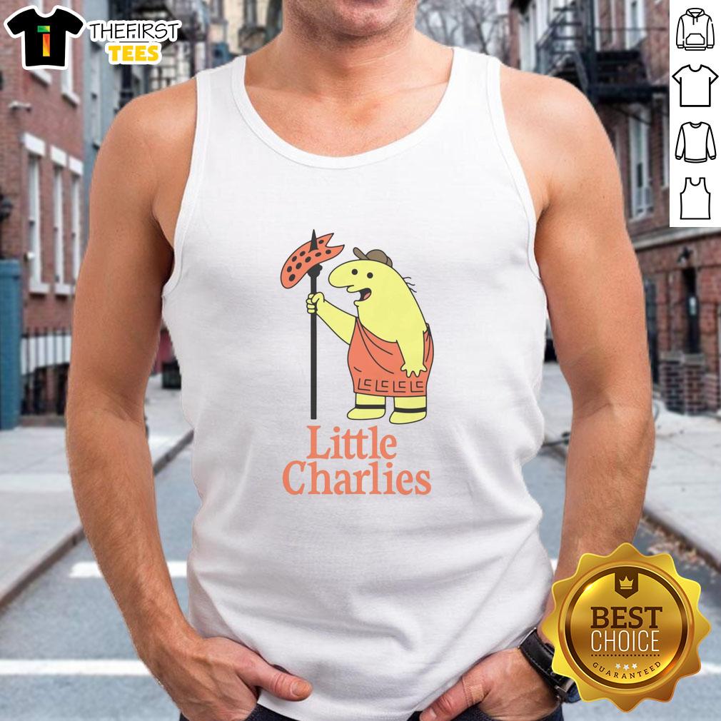 Alt Text: Good Little Charlie's tank top featuring a fun graphic design, perfect for casual summer outfits and stylish comfort.