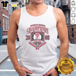 Alt Text: Good Philadelphia Phillies White Cooperstown World Series Champions Arch Tank Top for baseball fans