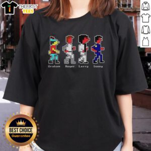 Nice Graham, Roger, Larry, and Sonny wearing Ladies Tee, showcasing stylish designs and vibrant colors for casual wear.