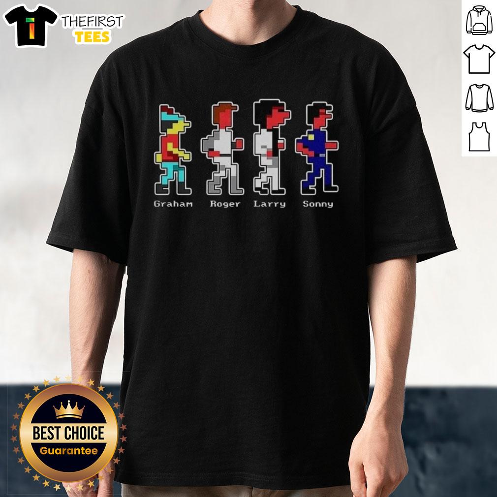 Nice Graham Roger Larry and Sonny T-Shirt featuring vibrant graphics and a comfortable fit for fans of classic designs.