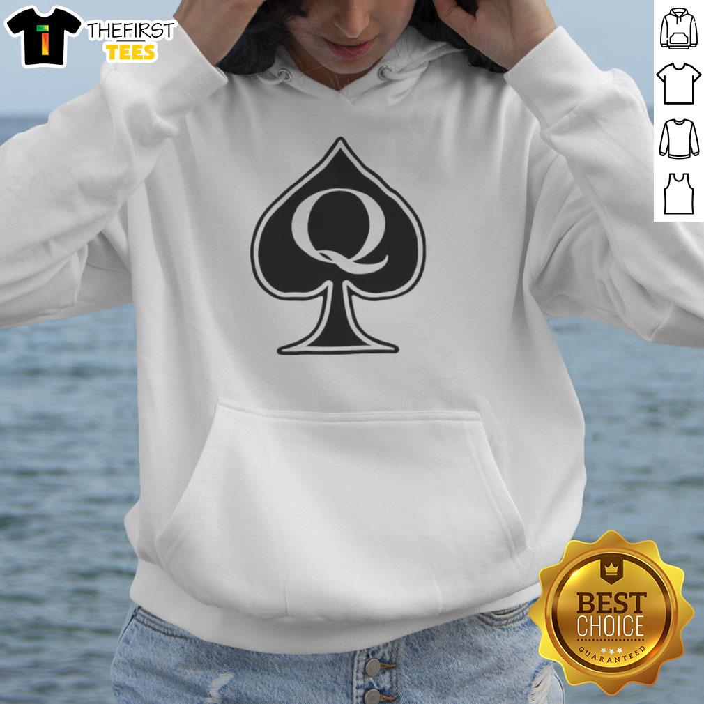 Stylish Nice Queen Spades Hoodie featuring a bold design, perfect for fashion-forward individuals and card game enthusiasts.