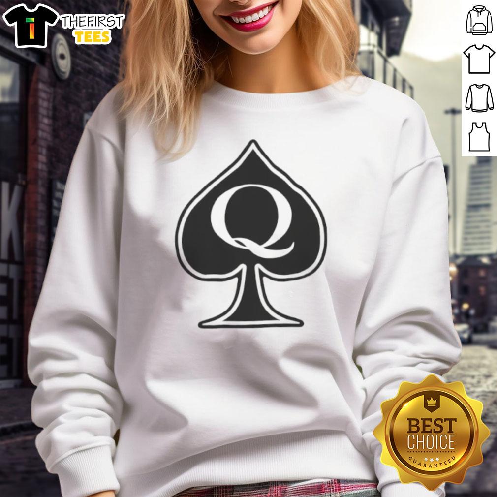 Stylish Nice Queen Spades Sweatshirt featuring a bold spade design, perfect for fashion-forward gamers and card enthusiasts.