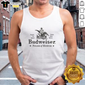 Alt Text: Official Budweiser Folds of Honor Stencil Tank Top featuring a patriotic design and comfortable fit for summer wear.