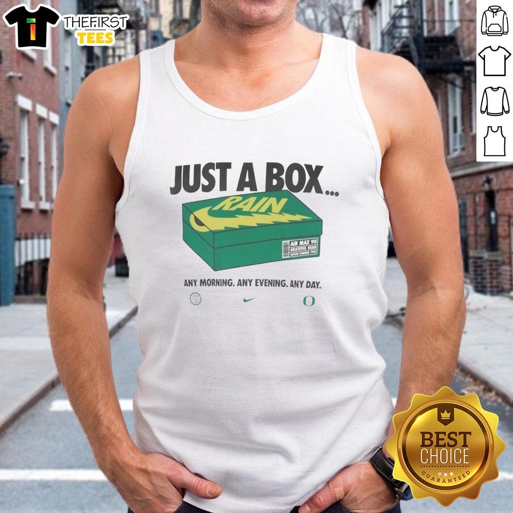 Official Oregon Ducks Box Of Rain tank top featuring vibrant team colors, perfect for fans and casual wear.