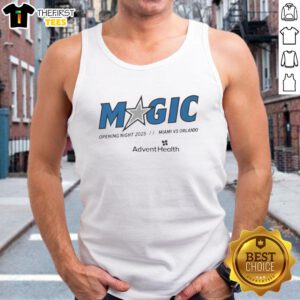 Official Orlando Magic Opening Night 2025 tank top featuring vibrant team colors and logo design.