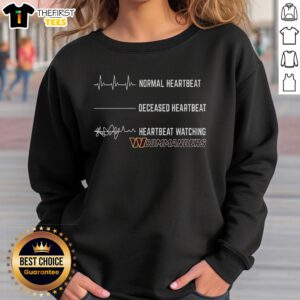 Premium Heartbeat Watching Washington Commanders Sweatshirt in cozy fabric, perfect for fans supporting their team.