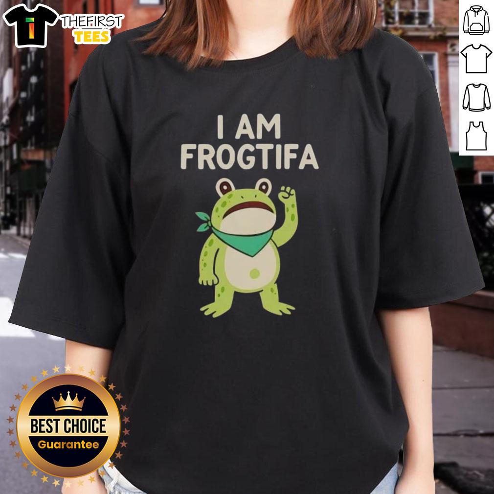 Premium I Am Frog Tifa Portland Frog Ladies Tee, featuring a vibrant frog design perfect for casual wear.