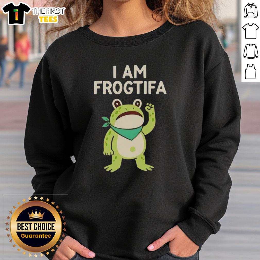 Premium I Am Frog Tifa sweatshirt featuring a playful frog design, perfect for cozy casual wear in Portland.