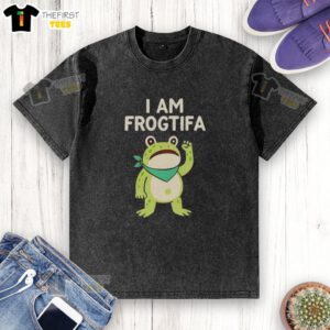 Premium I Am Frog Tifa Portland Frog Washed T-Shirt featuring a playful frog graphic on a soft, casual tee.