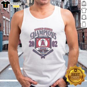 Alt Text: Premium Los Angeles Angels white tank top featuring Cooperstown World Series Champions design for fans.